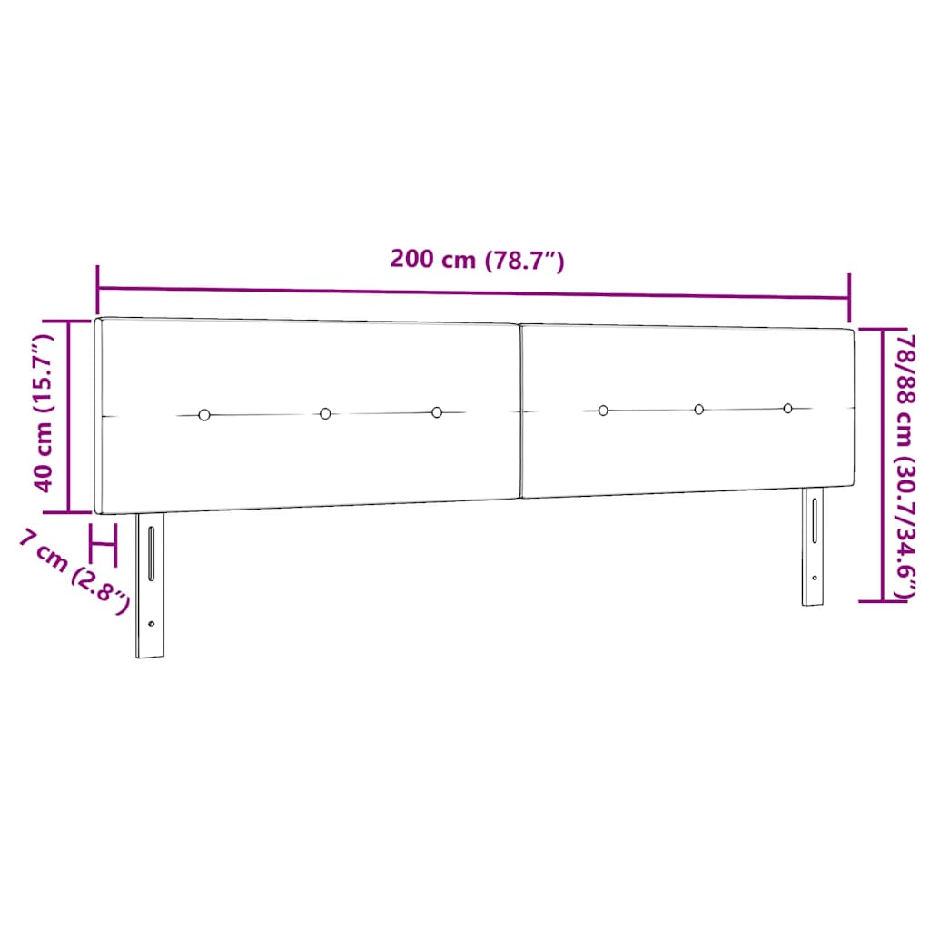 Zadné Čelo Nástenný S Čelnou Doskou Tmavo Šedá 200 Cm Zamat