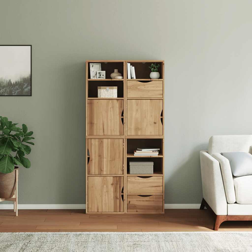 Bočná Skrinka 4 Ks &quot;Odda&quot; 40X24X79 Cm Borovicový Masív