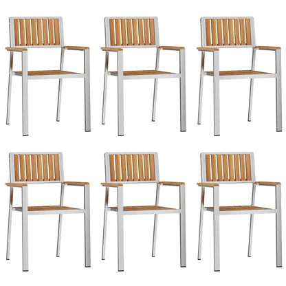 Záhradný jedálenský set 7 pcs Hnedá Tíkový masív