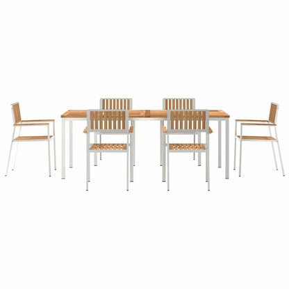Záhradný jedálenský set 7 pcs Hnedá Tíkový masív