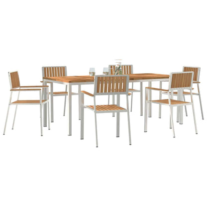 Záhradný jedálenský set 7 pcs Hnedá Tíkový masív