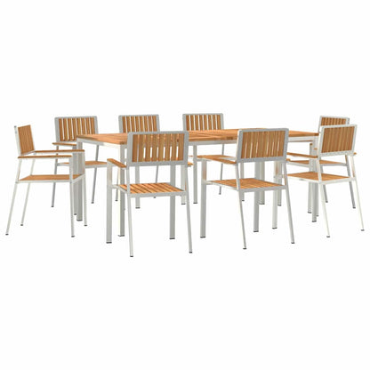 Záhradný jedálenský set 9 pcs Hnedá Tíkový masív