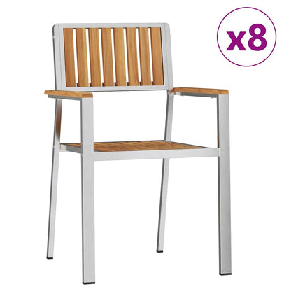 Záhradný jedálenský set 9 pcs Hnedá Tíkový masív
