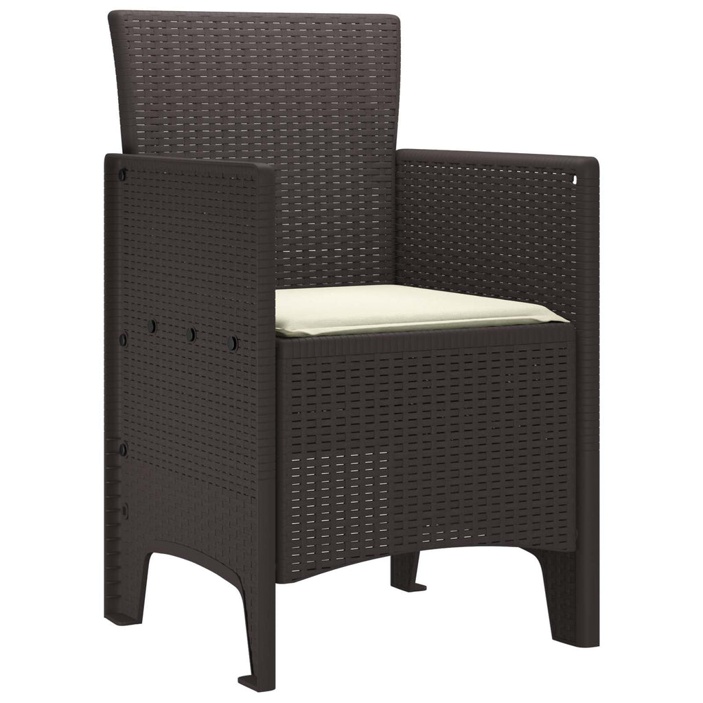 Záhradná Stolička 2 Pcs Hnedá 53 X 49 X 85 Cm Polypropylén