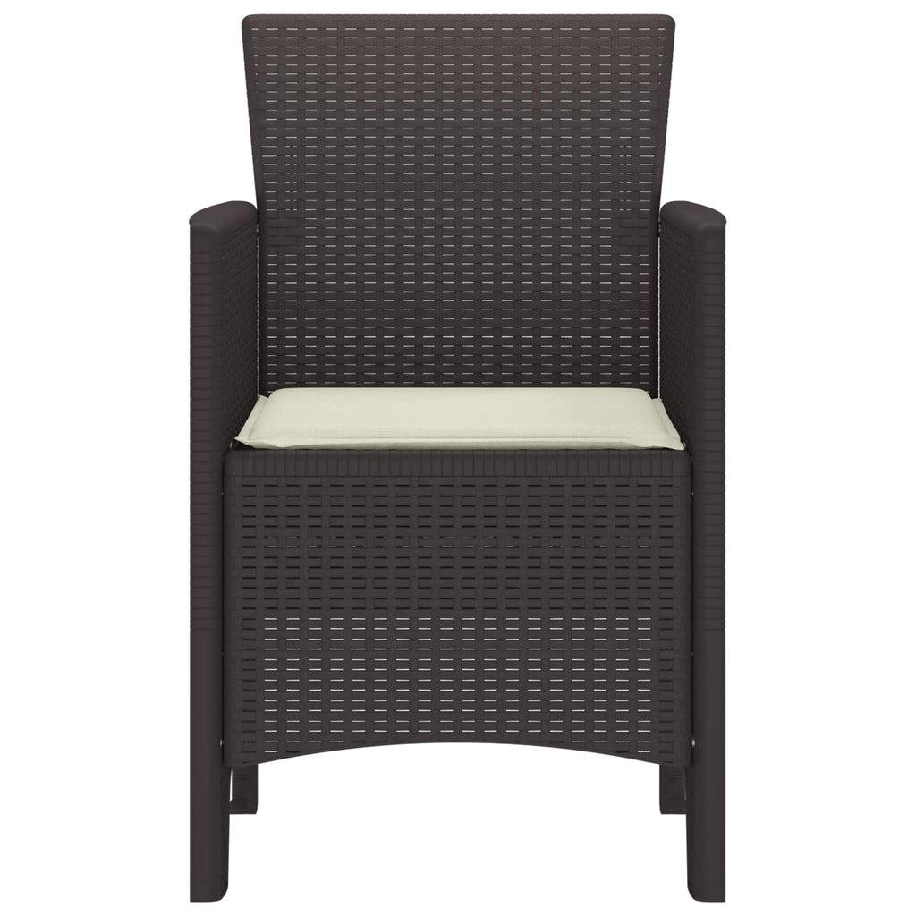 Záhradná Stolička 2 Pcs Hnedá 53 X 49 X 85 Cm Polypropylén