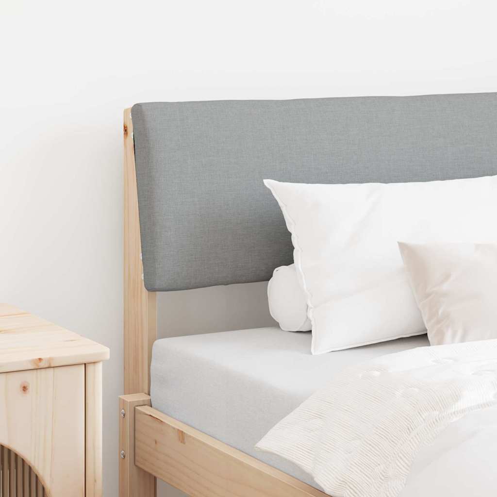 Čalúnené Čelo Postele Svetlosivá 90 Cm Masívne Borovicové Drevo