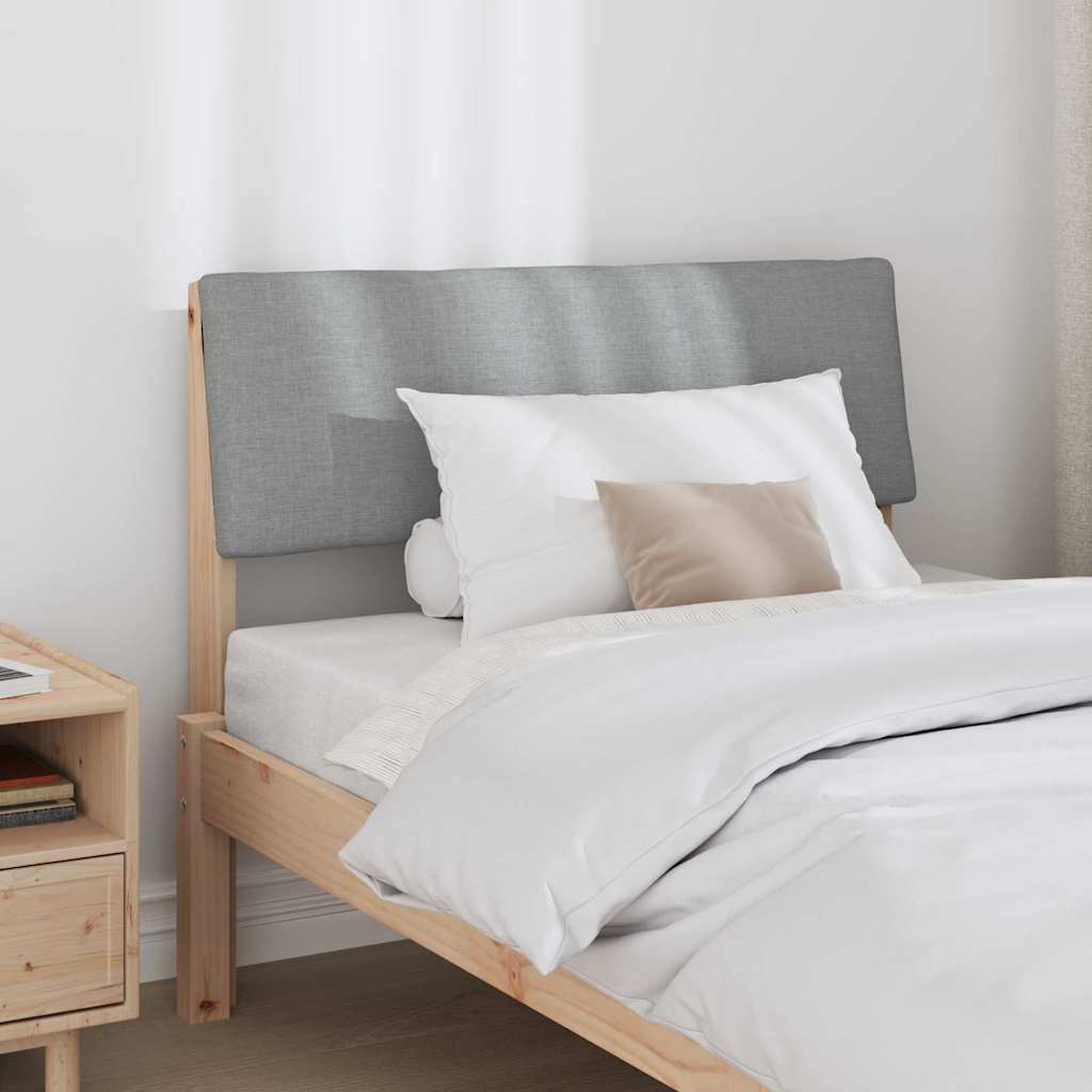 Čalúnené Čelo Postele Svetlosivá 90 Cm Masívne Borovicové Drevo