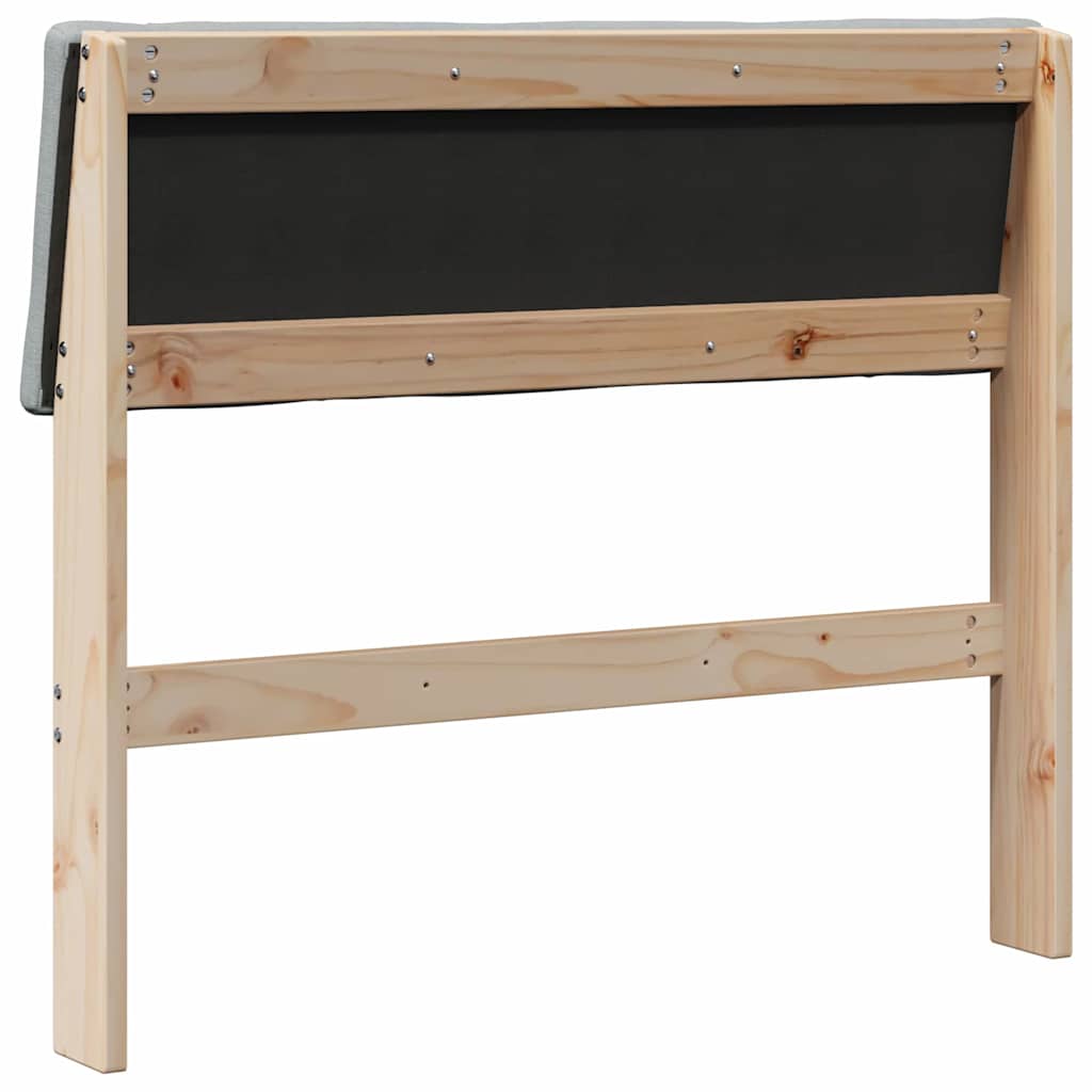 Čalúnené Čelo Postele Svetlosivá 90 Cm Masívne Borovicové Drevo