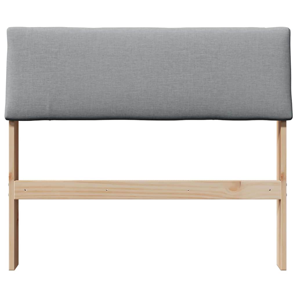 Čalúnené Čelo Postele Svetlosivá 90 Cm Masívne Borovicové Drevo