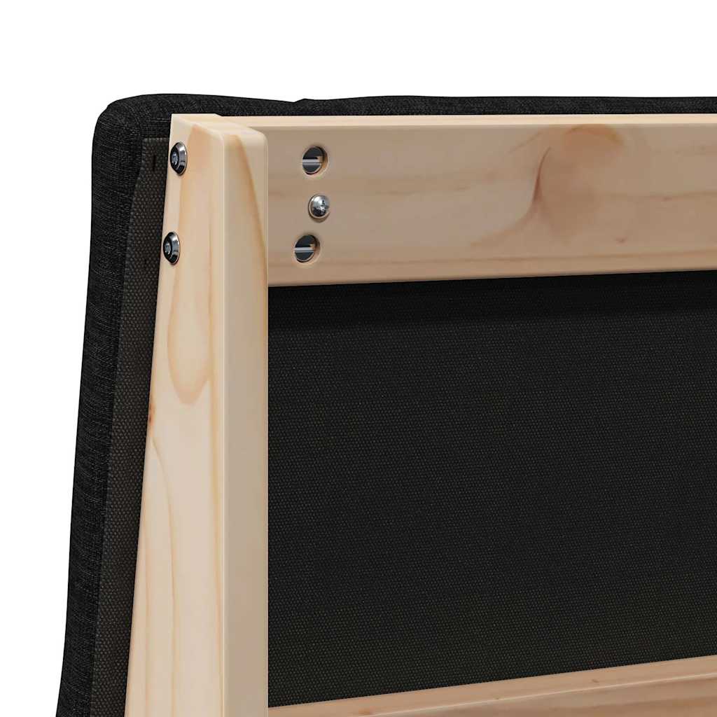 Čalúnené Čelo Postele Čierna 90 Cm Masívne Borovicové Drevo