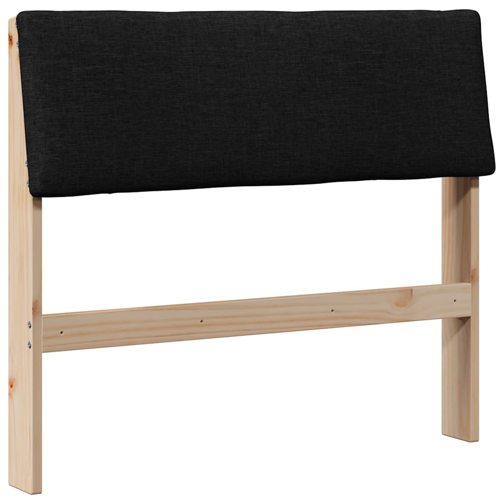 Čalúnené Čelo Postele Čierna 90 Cm Masívne Borovicové Drevo