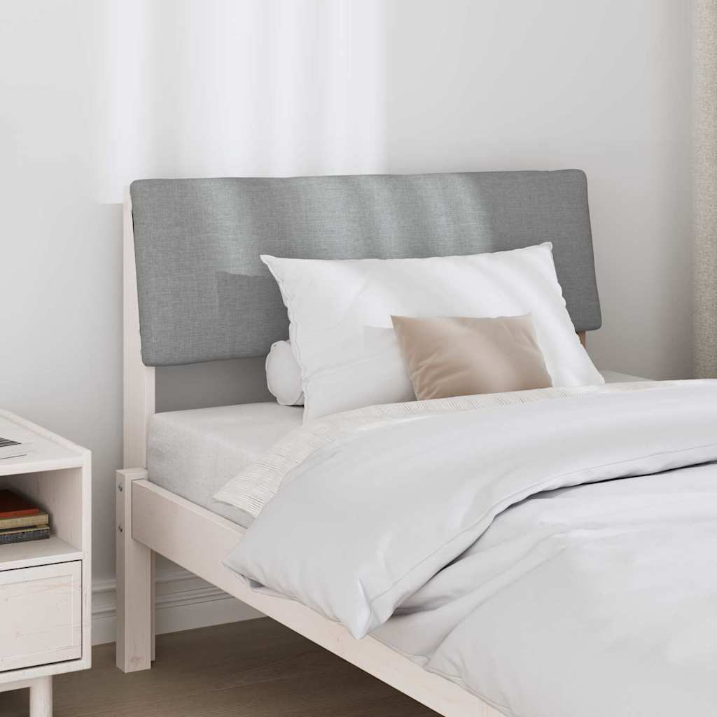 Čalúnené Čelo Postele Svetlosivá 90 Cm Masívne Borovicové Drevo