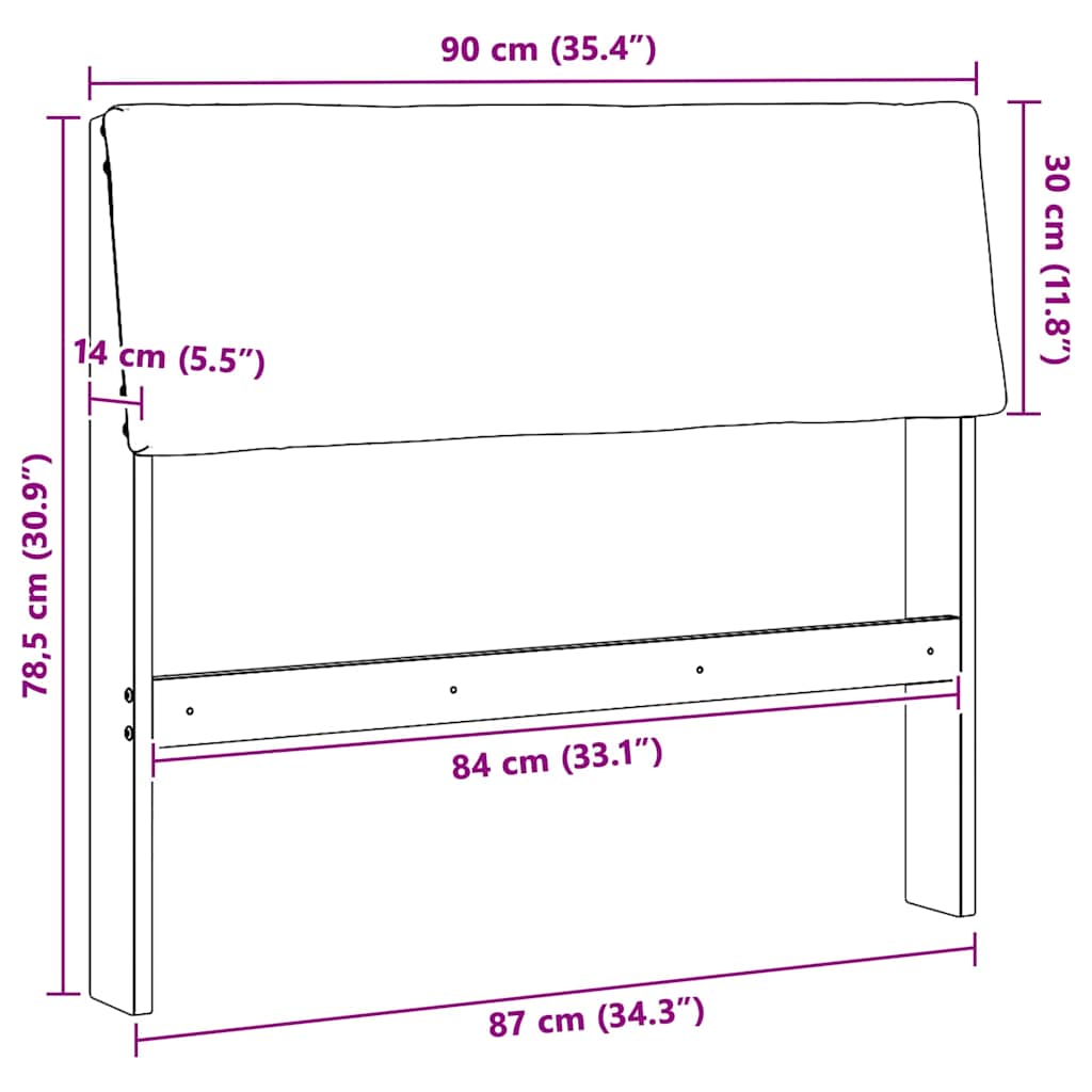Čalúnené Čelo Postele Svetlosivá 90 Cm Masívne Borovicové Drevo