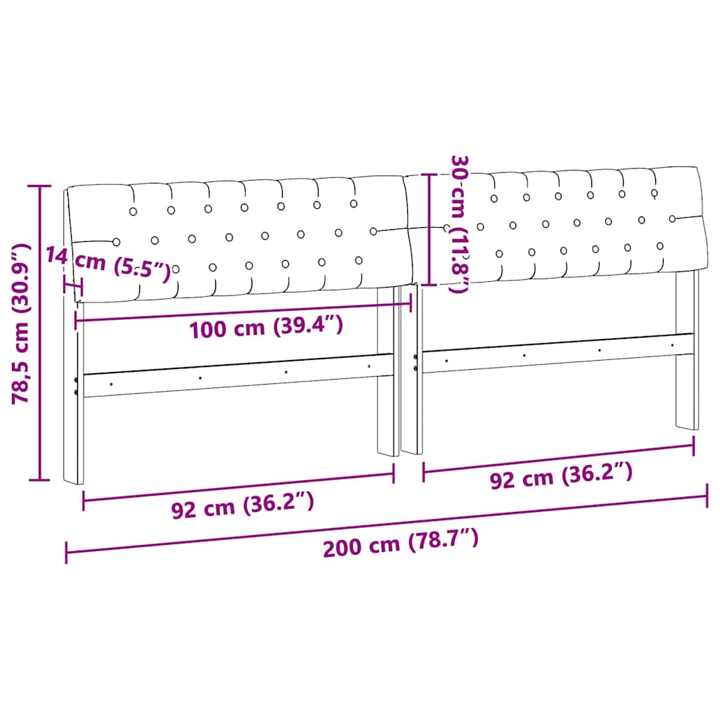 Čalúnené Čelo Postele Sivohnedá 200 Cm Masívne Borovicové Drevo