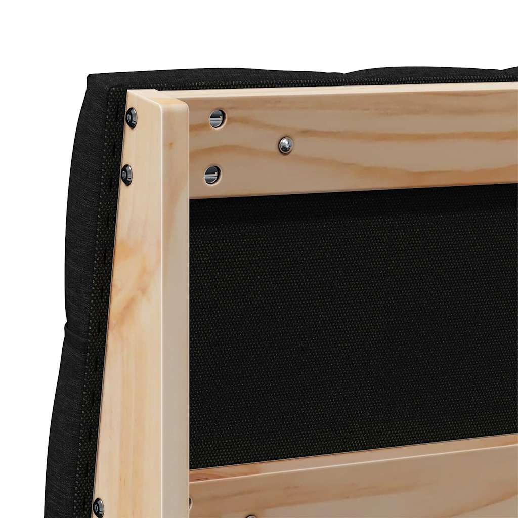 Čalúnené Čelo Postele Čierna 160 Cm Masívne Borovicové Drevo