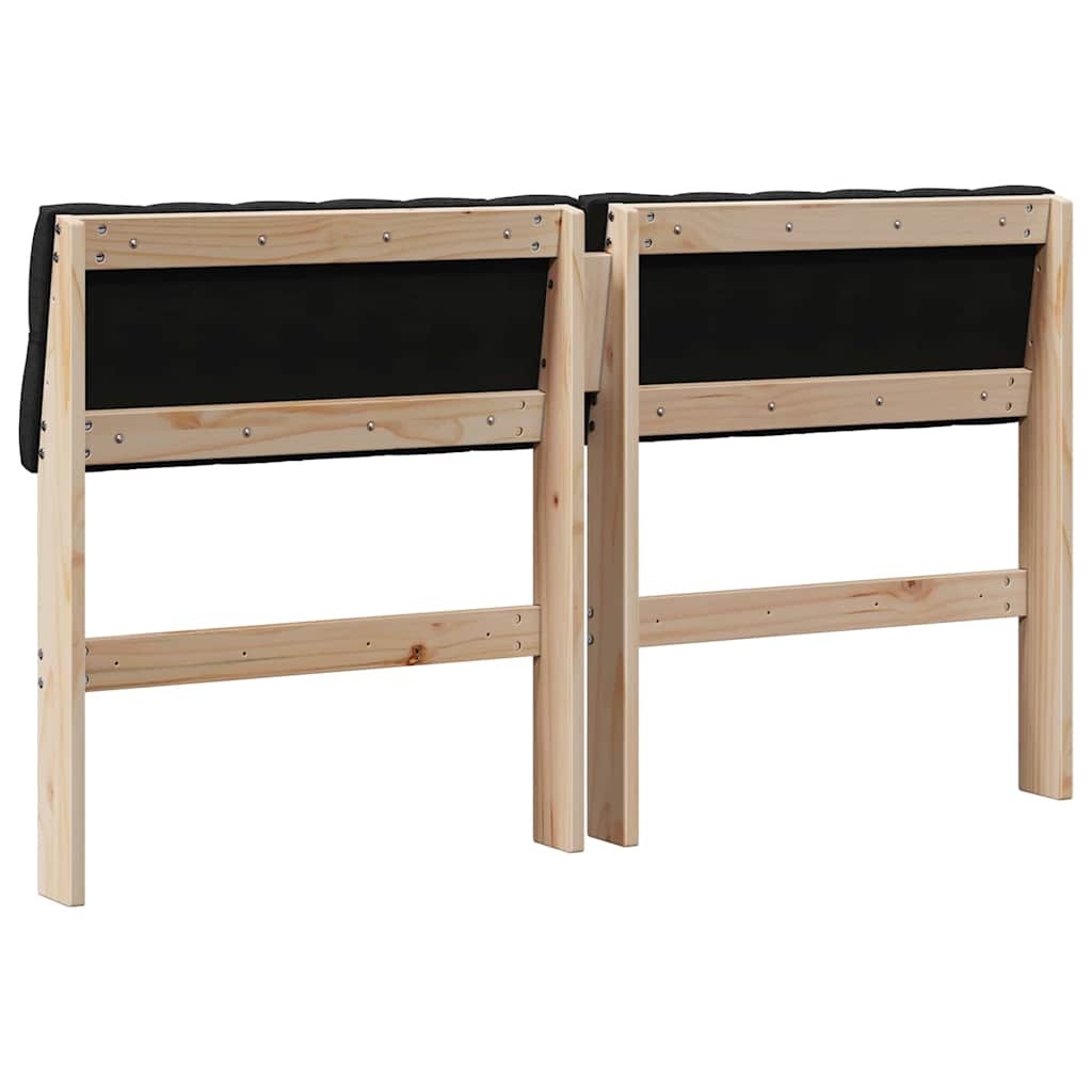 Čalúnené Čelo Postele Čierna 160 Cm Masívne Borovicové Drevo