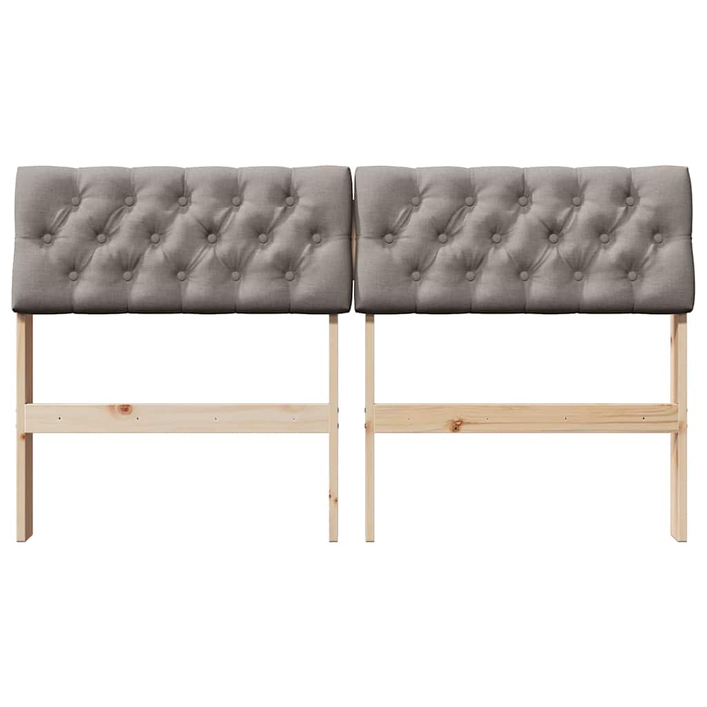 Čalúnené Čelo Postele Sivohnedá 140 Cm Masívne Borovicové Drevo