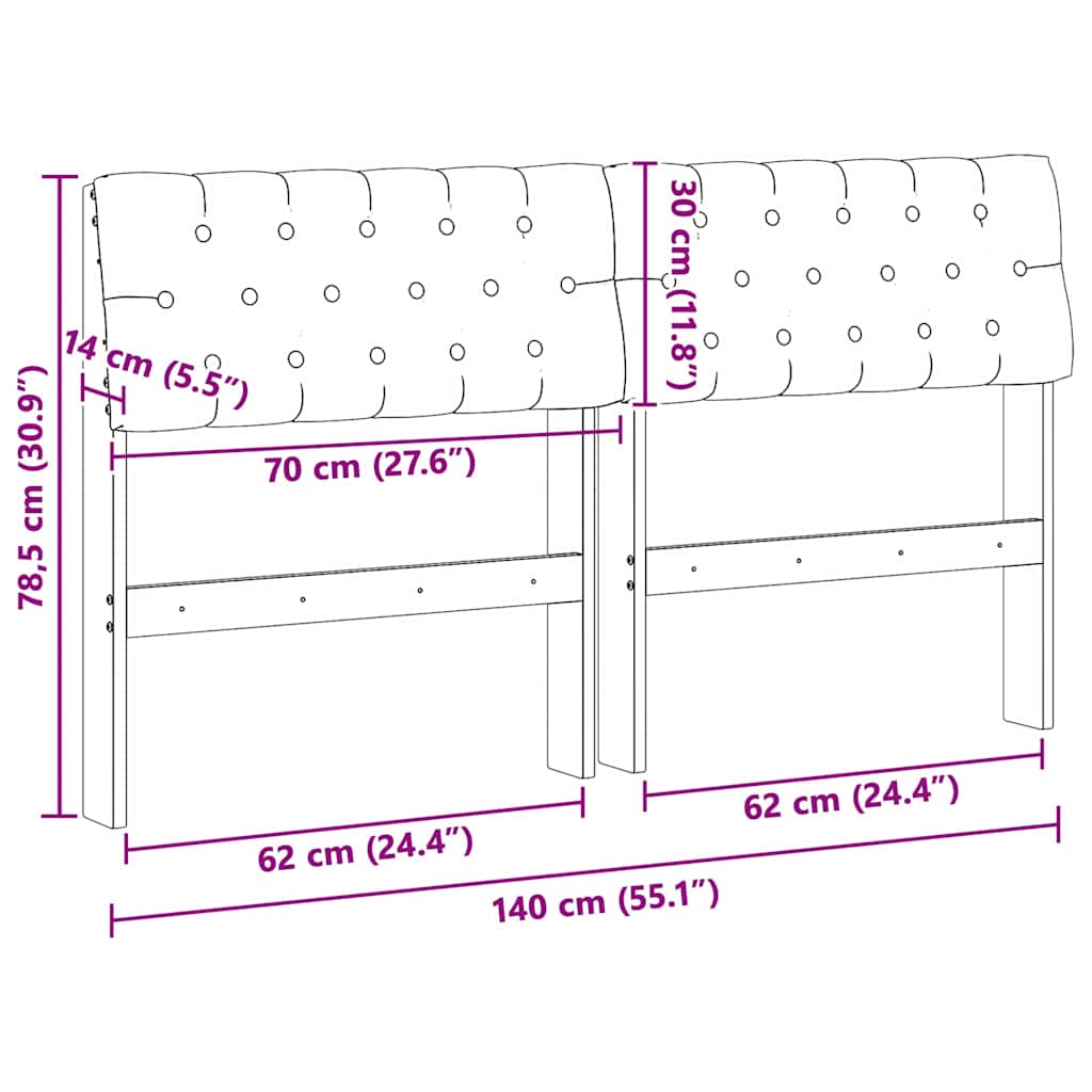 Čalúnené Čelo Postele Sivohnedá 140 Cm Masívne Borovicové Drevo