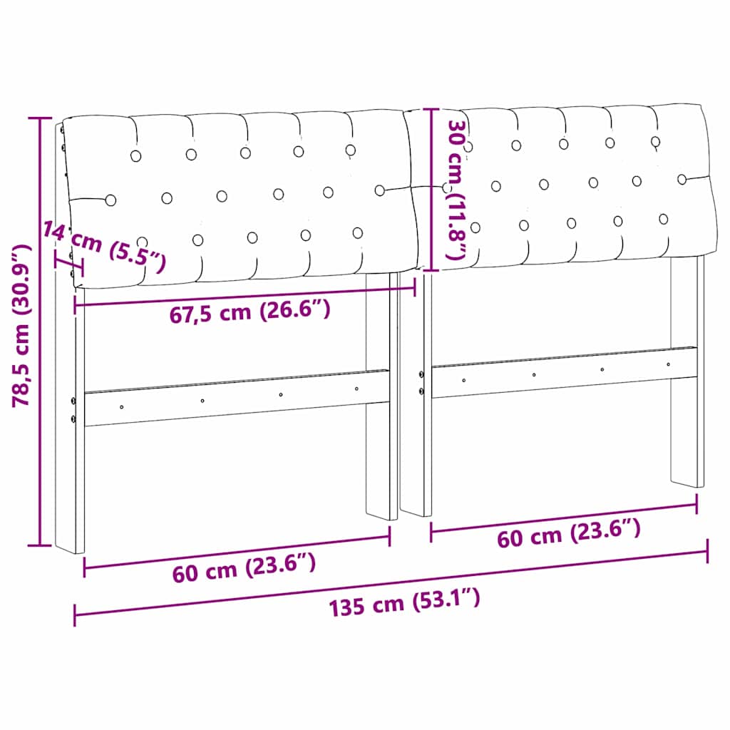 Čalúnené Čelo Postele Čierna 135 Cm Masívne Borovicové Drevo