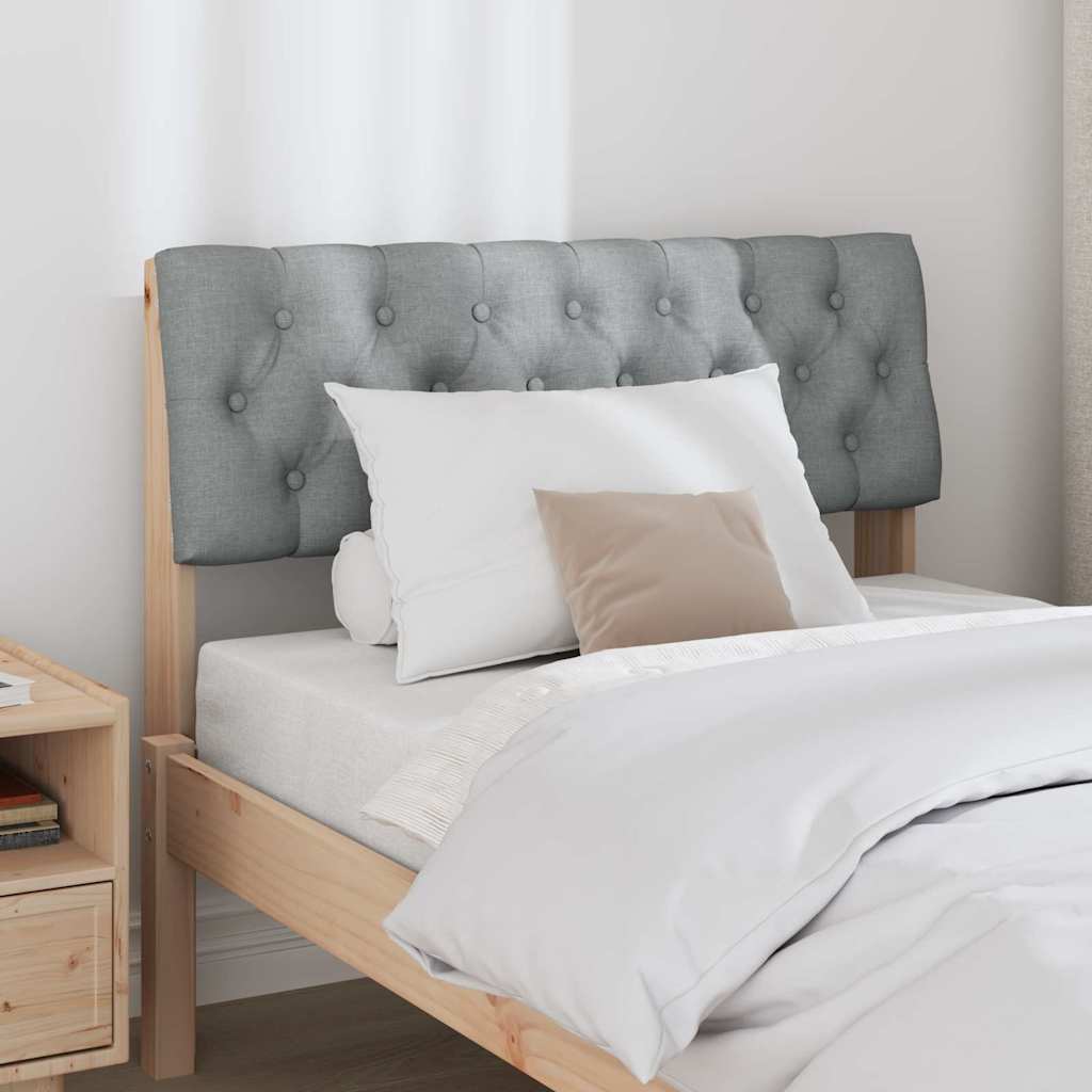 Čalúnené Čelo Postele Svetlosivá 90 Cm Masívne Borovicové Drevo