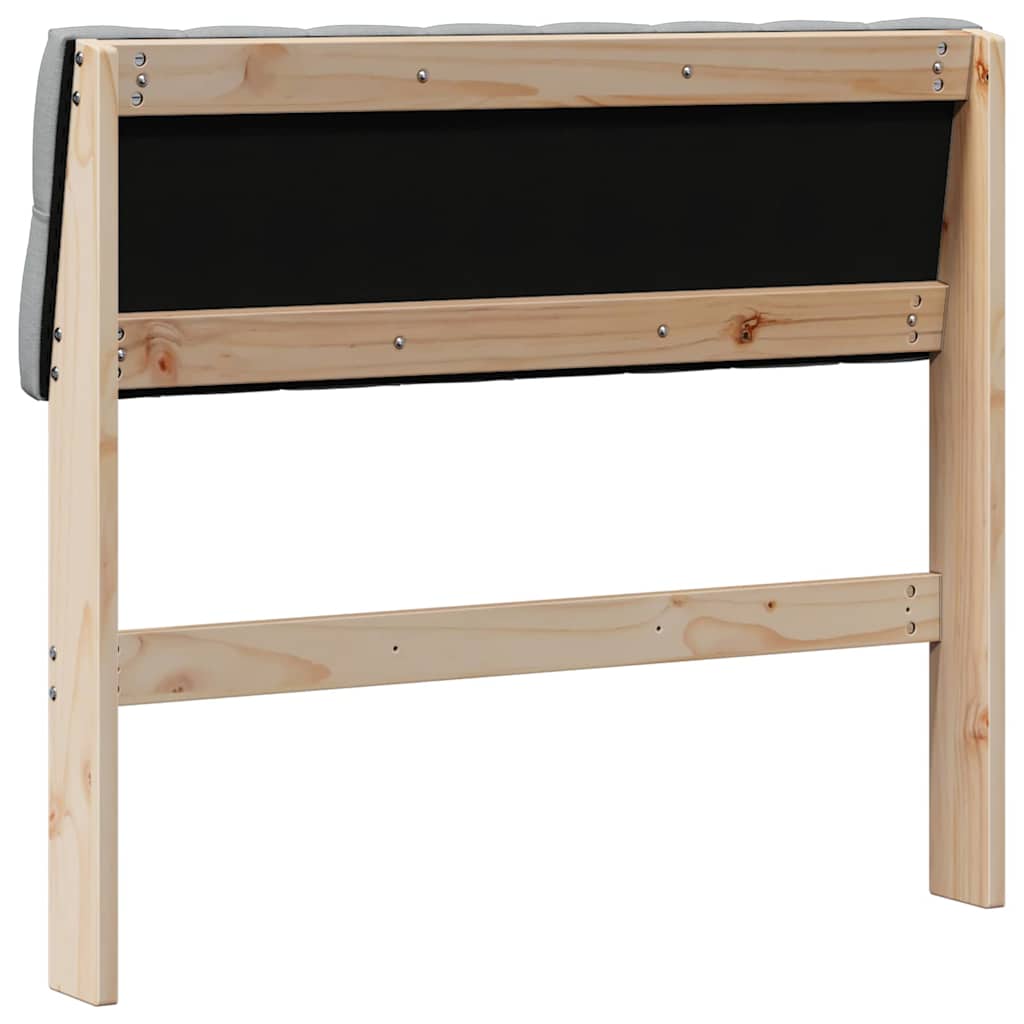 Čalúnené Čelo Postele Svetlosivá 90 Cm Masívne Borovicové Drevo