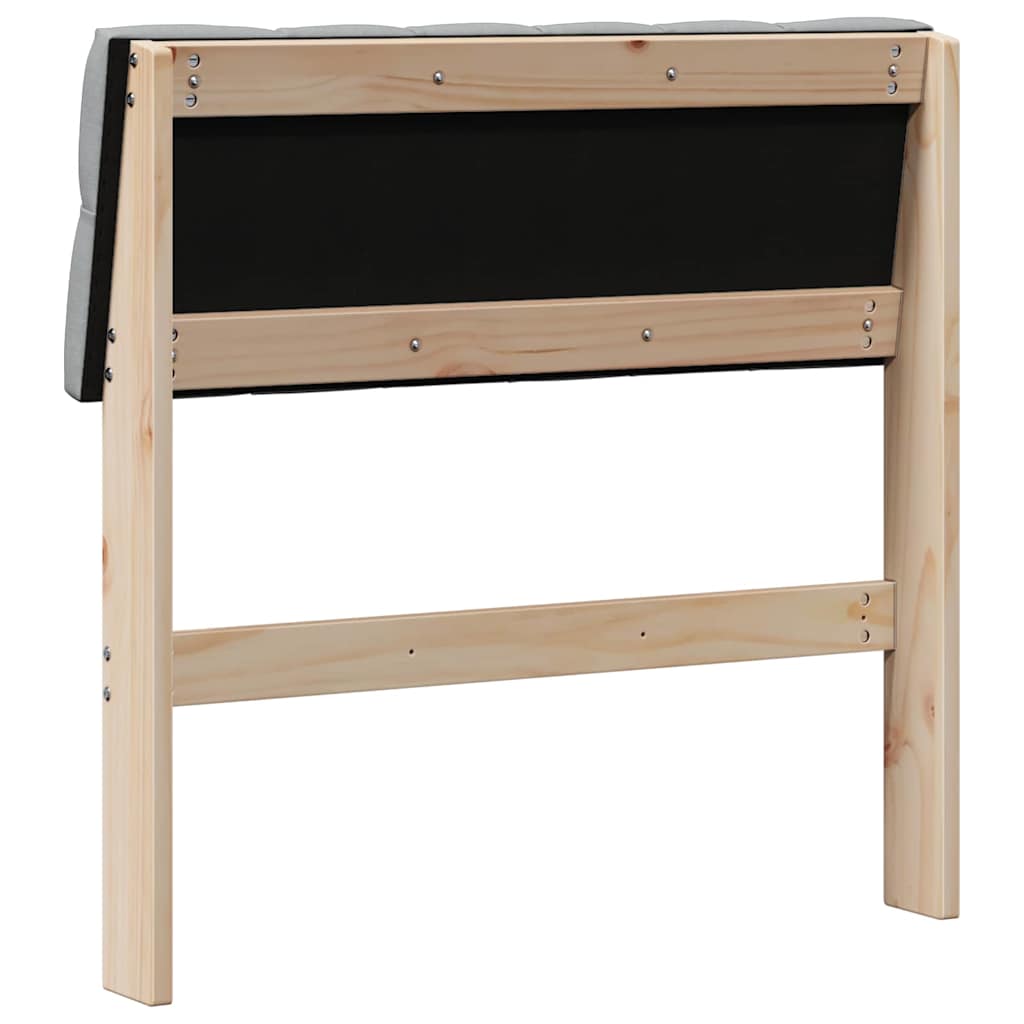 Čalúnené Čelo Postele Svetlosivá 80 Cm Masívne Borovicové Drevo