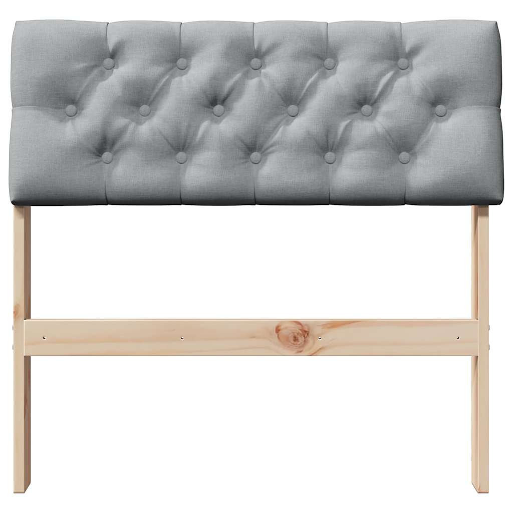 Čalúnené Čelo Postele Svetlosivá 80 Cm Masívne Borovicové Drevo
