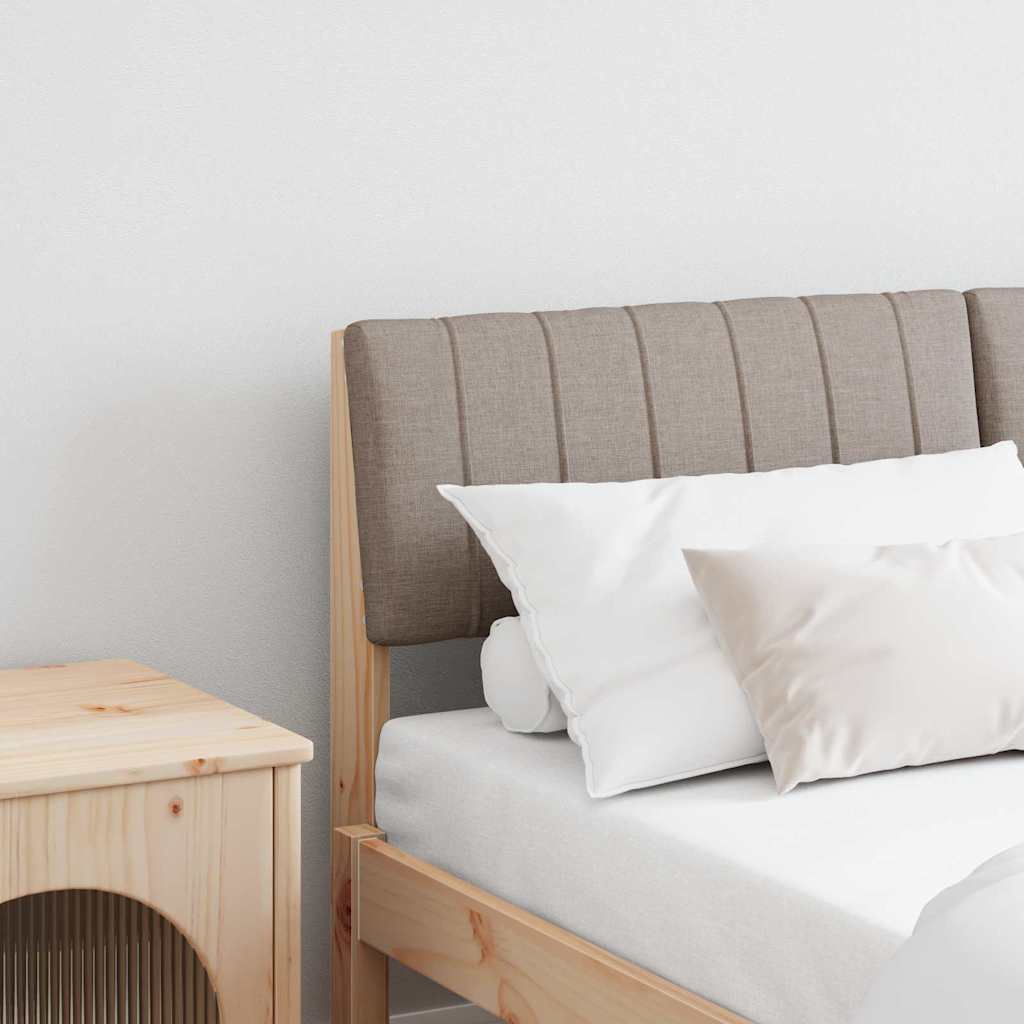 Čalúnené Čelo Postele Sivohnedá 135 Cm Masívne Borovicové Drevo