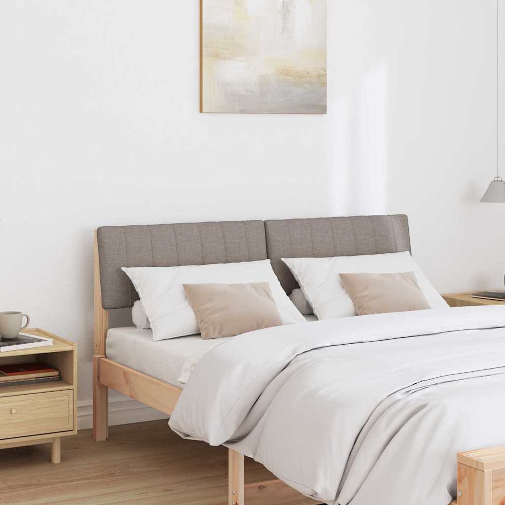 Čalúnené Čelo Postele Sivohnedá 135 Cm Masívne Borovicové Drevo