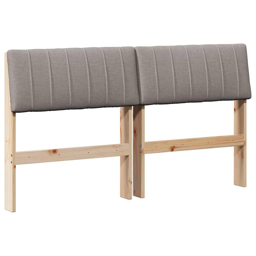 Čalúnené Čelo Postele Sivohnedá 135 Cm Masívne Borovicové Drevo