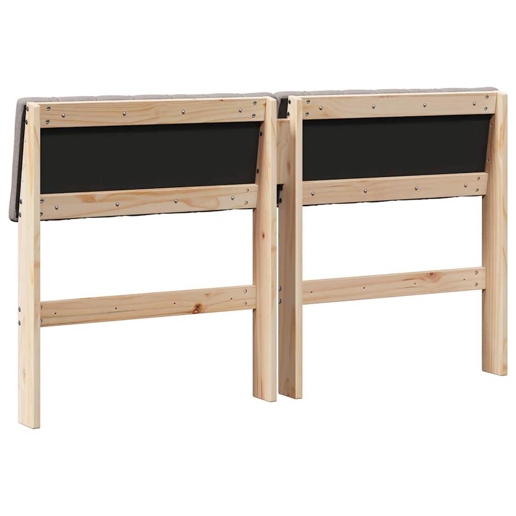 Čalúnené Čelo Postele Sivohnedá 135 Cm Masívne Borovicové Drevo