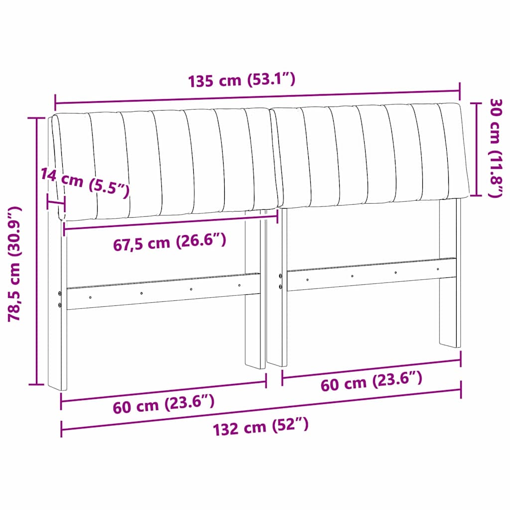 Čalúnené Čelo Postele Sivohnedá 135 Cm Masívne Borovicové Drevo