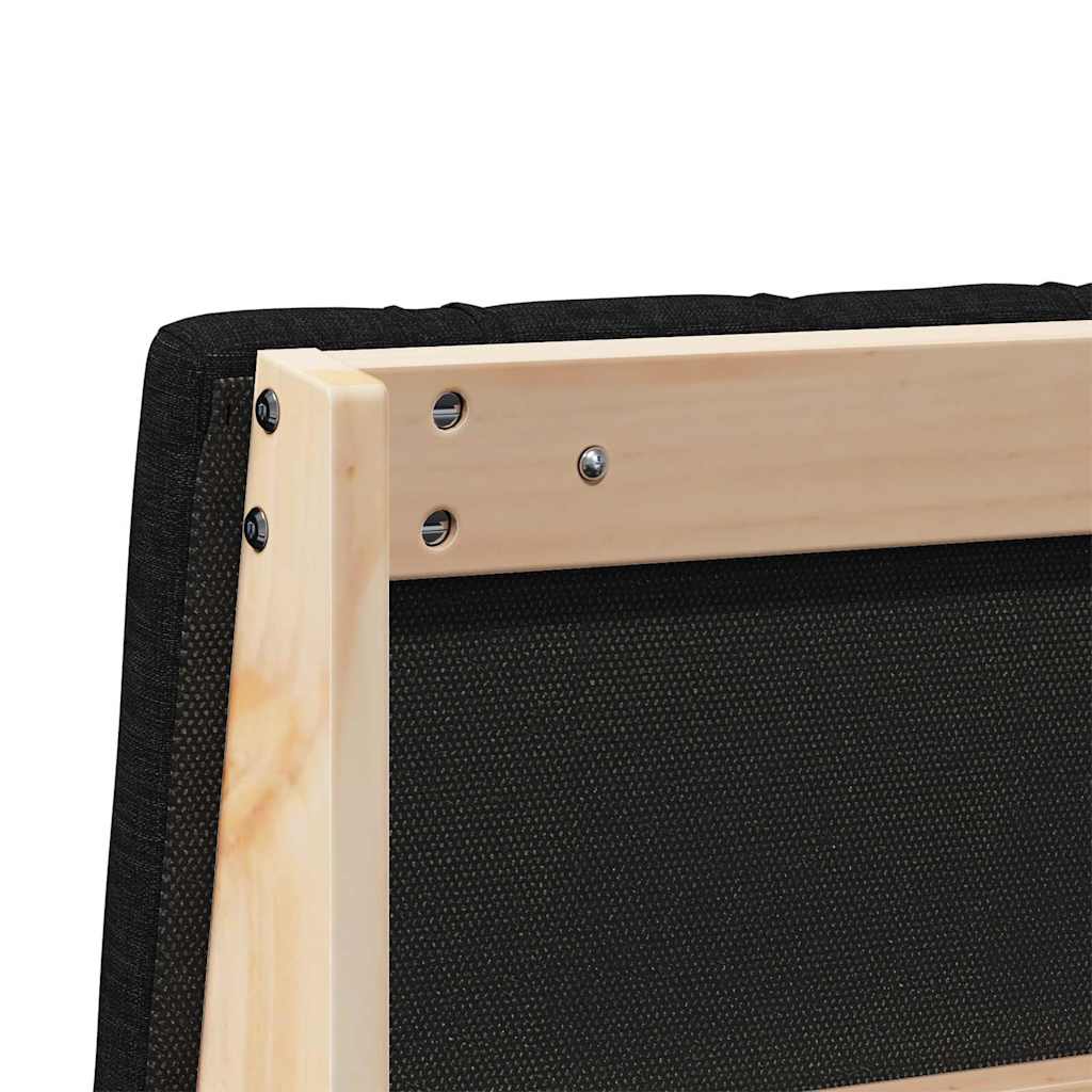 Čalúnené Čelo Postele Čierna 120 Cm Masívne Borovicové Drevo