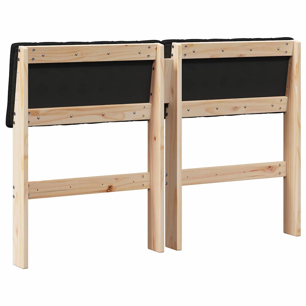 Čalúnené Čelo Postele Čierna 120 Cm Masívne Borovicové Drevo