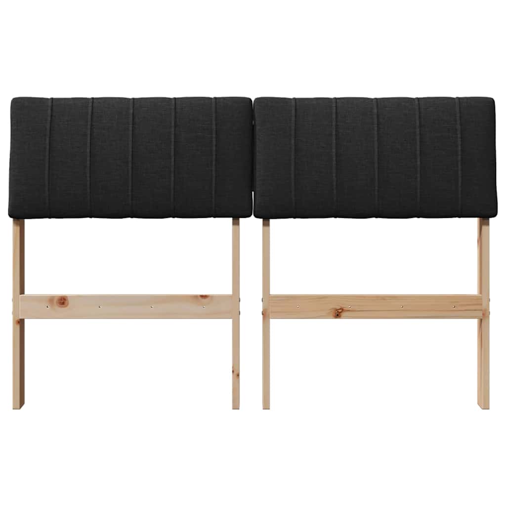 Čalúnené Čelo Postele Čierna 120 Cm Masívne Borovicové Drevo