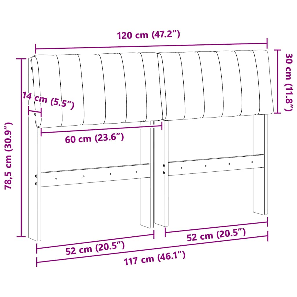 Čalúnené Čelo Postele Čierna 120 Cm Masívne Borovicové Drevo