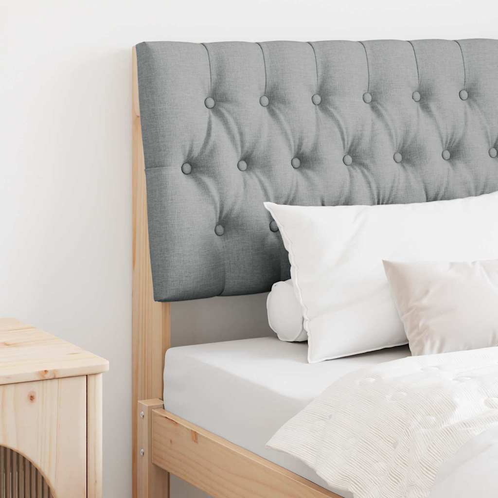 Čalúnené Čelo Postele Svetlosivá 90 Cm Masívne Borovicové Drevo
