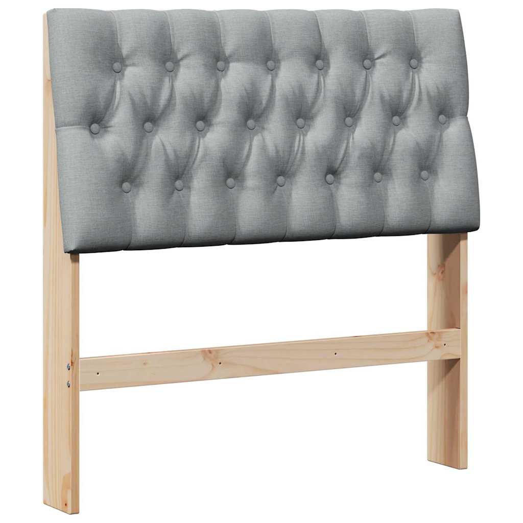 Čalúnené Čelo Postele Svetlosivá 90 Cm Masívne Borovicové Drevo