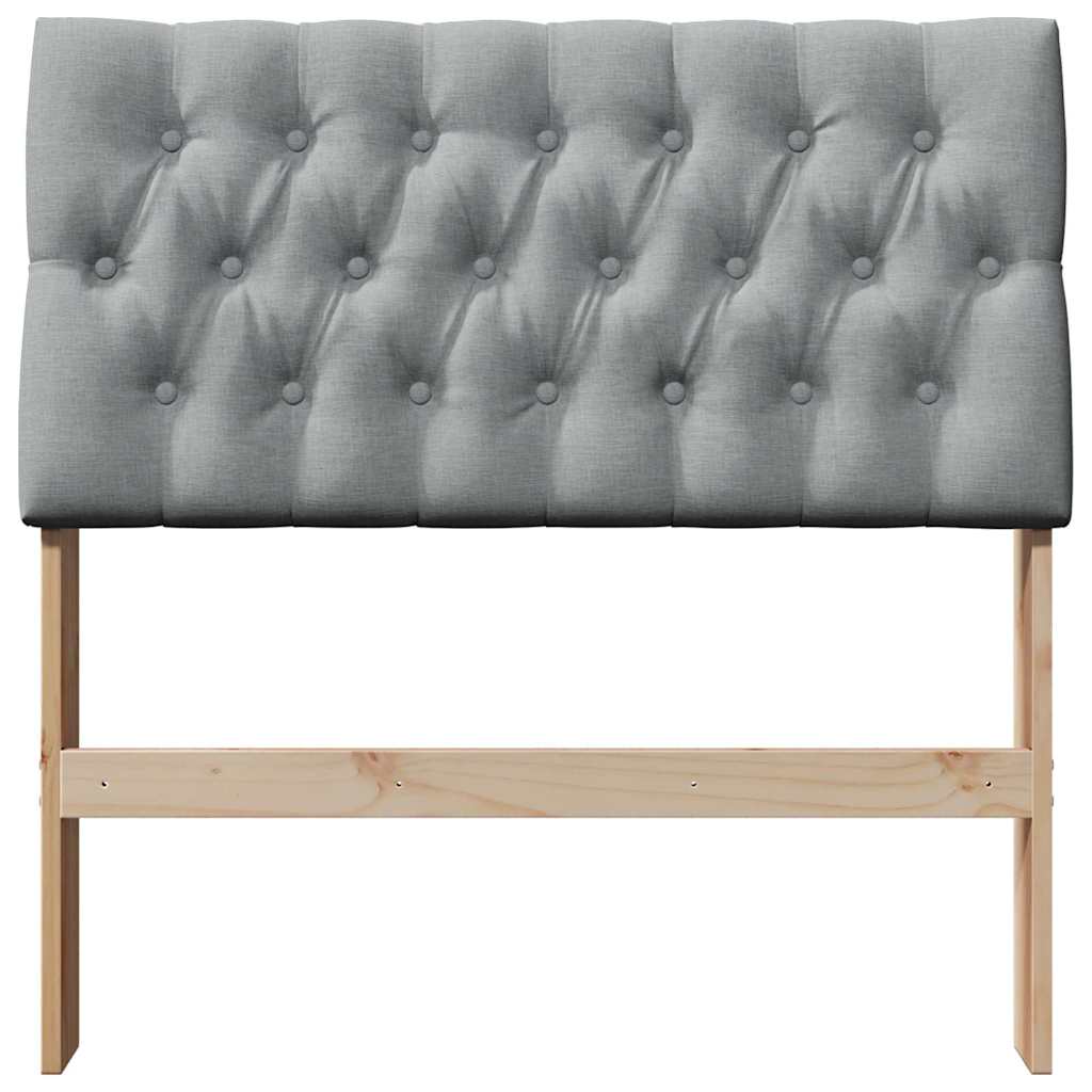 Čalúnené Čelo Postele Svetlosivá 90 Cm Masívne Borovicové Drevo