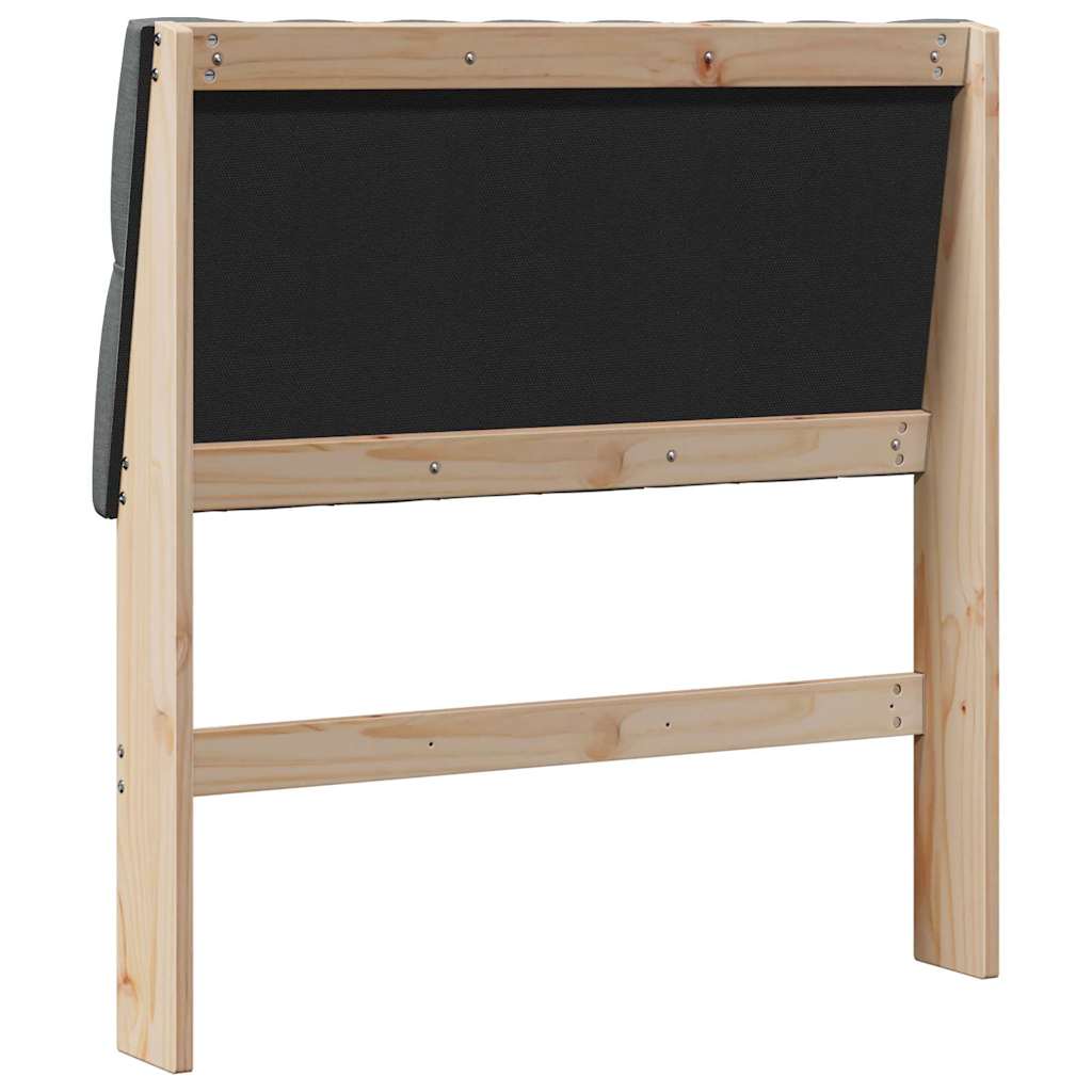 Čalúnené Čelo Postele Tmavo Šedá 90 Cm Masívne Borovicové Drevo