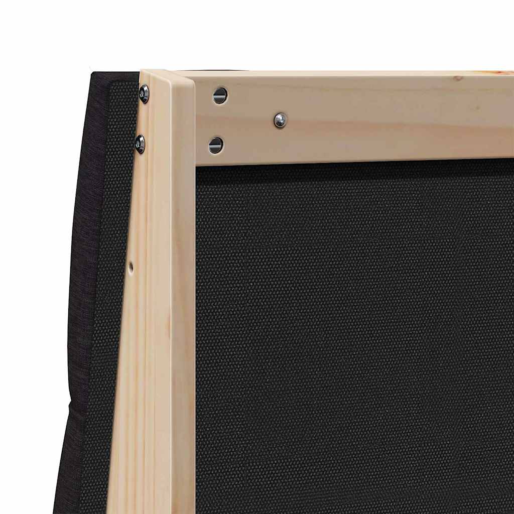 Čalúnené Čelo Postele Čierna 90 Cm Masívne Borovicové Drevo