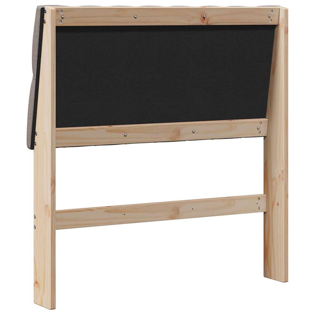 Čalúnené Čelo Postele Sivohnedá 90 Cm Masívne Borovicové Drevo