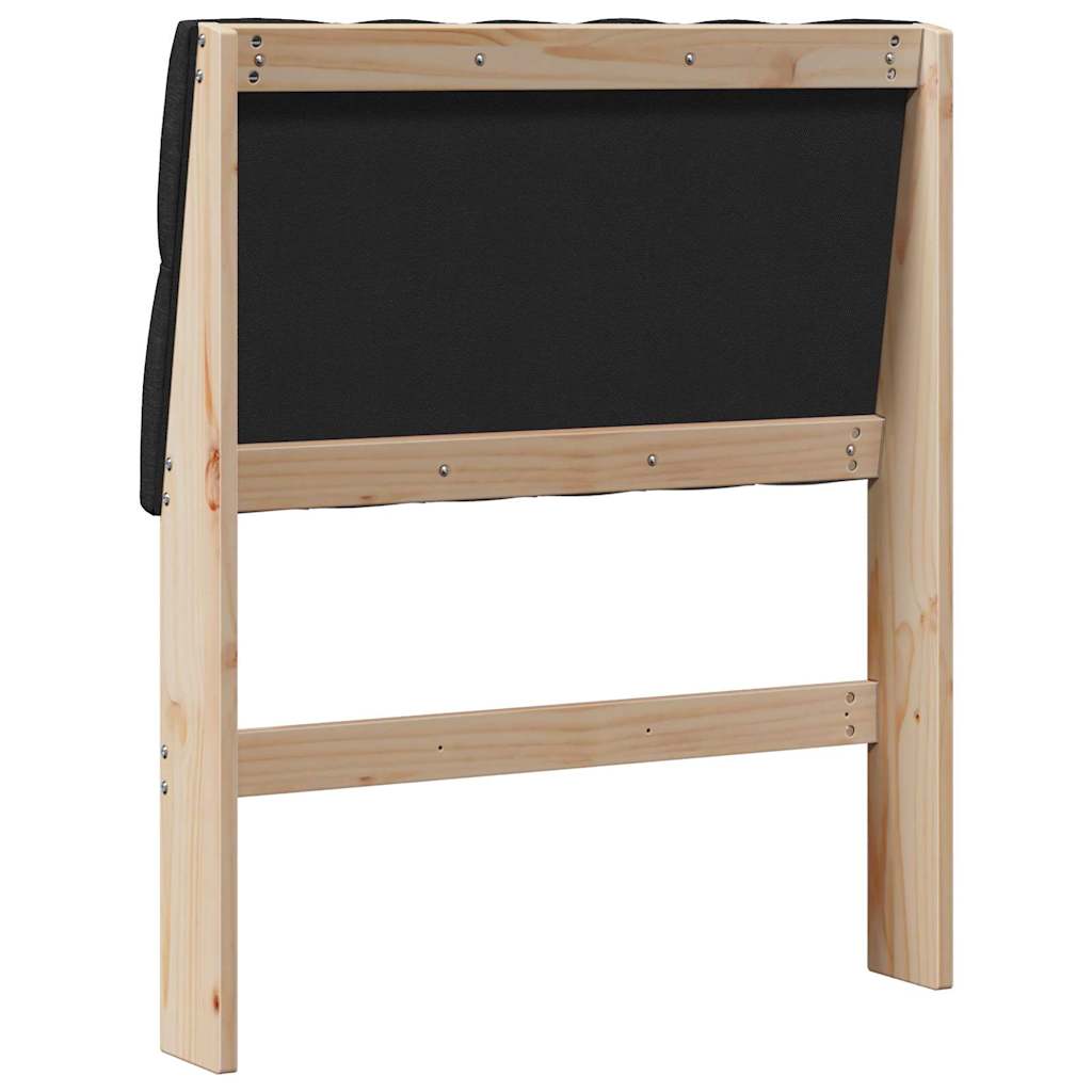 Čalúnené Čelo Postele Čierna 75 Cm Masívne Borovicové Drevo