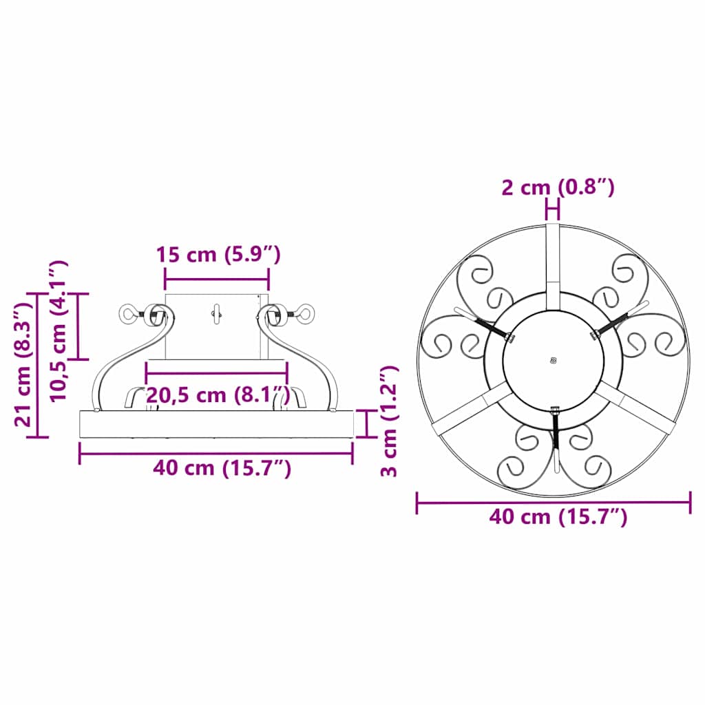 Stojan Na Vianočný Stromček Čierna 40 X 40 X 21 Cm Oceľ