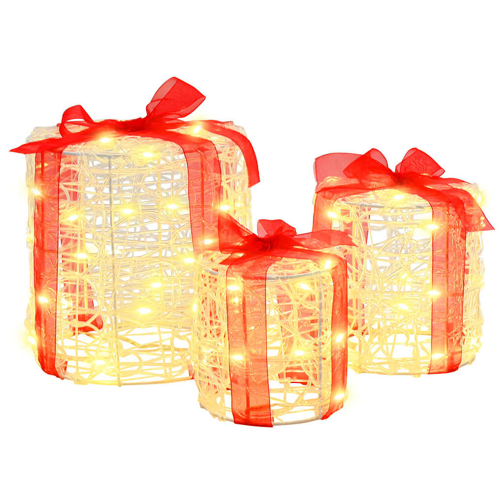 Dekorácia Darčekovej Škatule 3 Pcs Teplá Biela 20 X 20 X 21 Cm