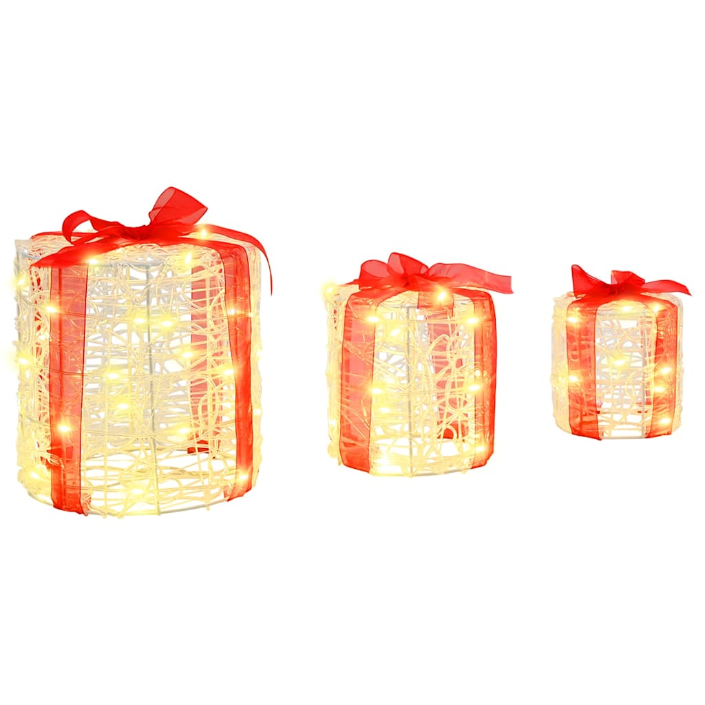 Dekorácia Darčekovej Škatule 3 Pcs Teplá Biela 20 X 20 X 21 Cm