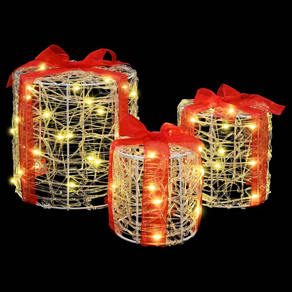 Dekorácia Darčekovej Škatule 3 Pcs Teplá Biela 20 X 20 X 21 Cm