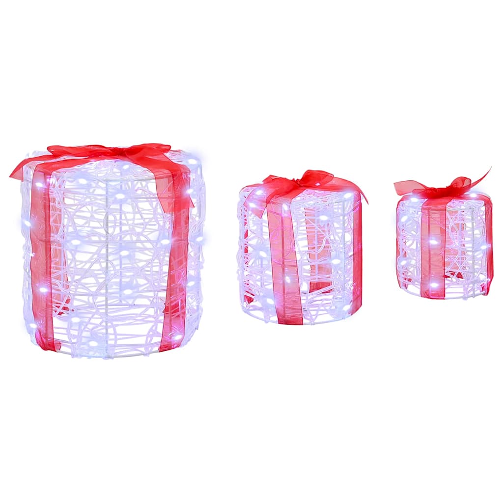 Dekorácia Darčekovej Škatule 3 Pcs Studená Biela