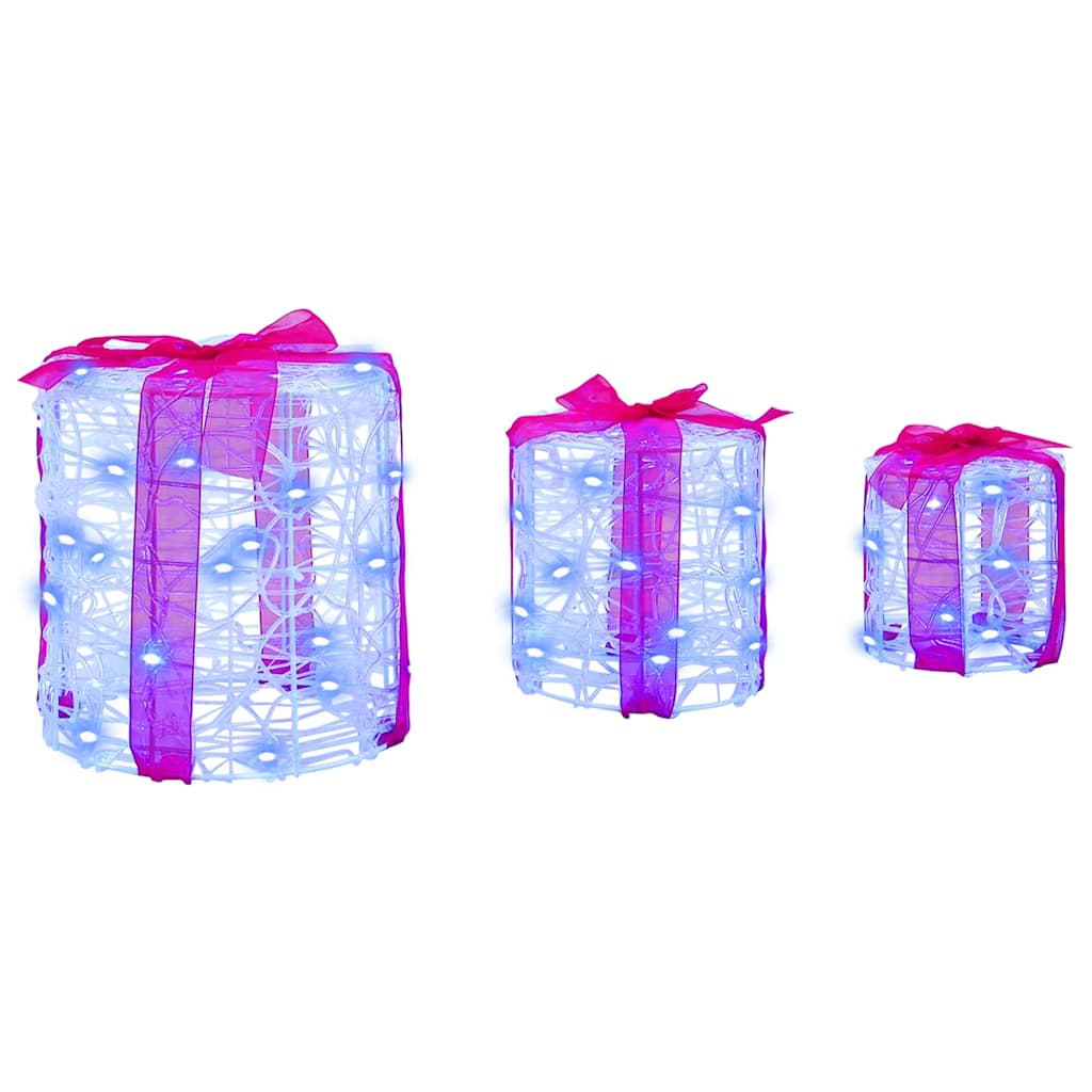 Dekorácia Darčekovej Škatule 3 Pcs Modrá 20 X 20 X 21 Cm Akryl