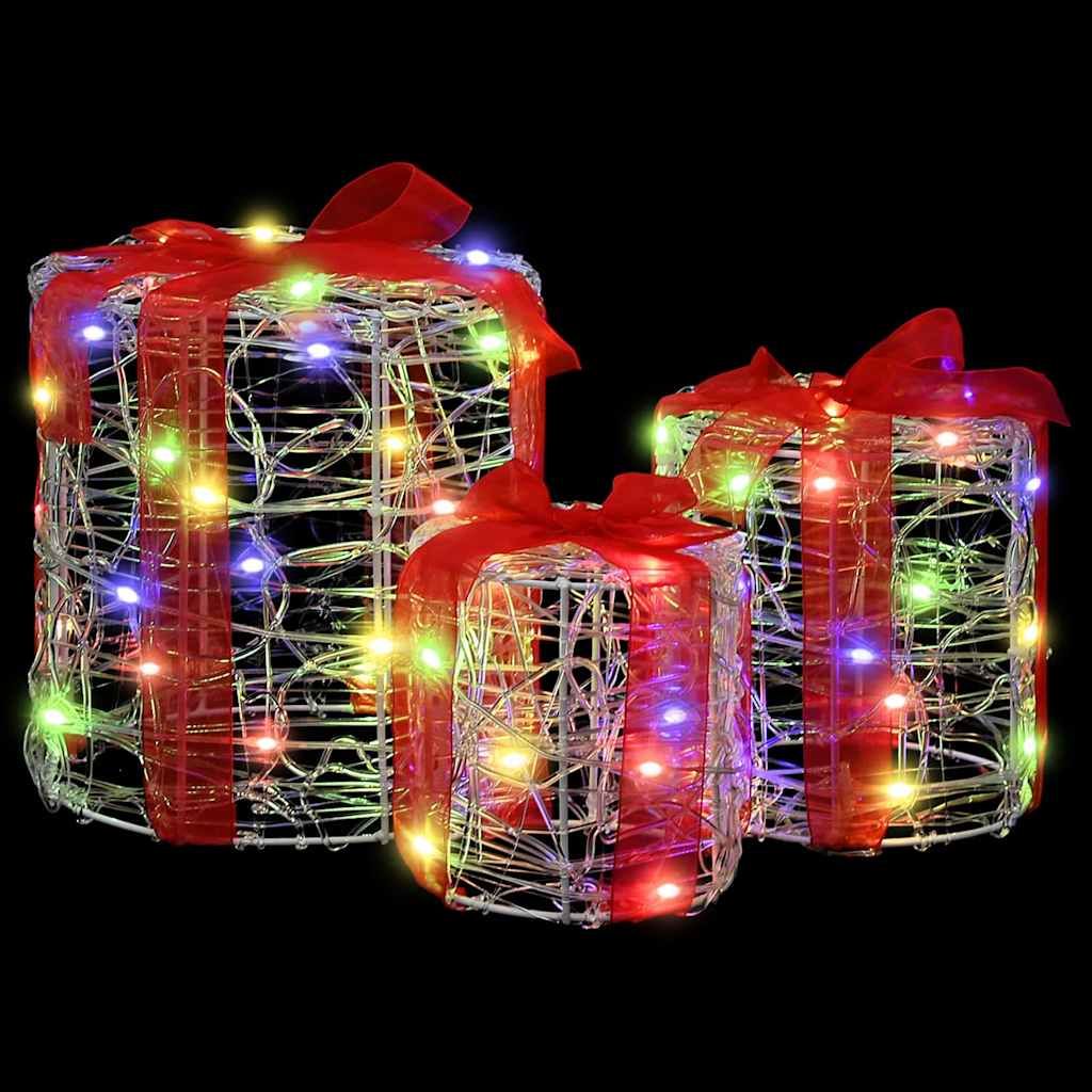 Dekorácia Darčekovej Škatule 3 Pcs Farebné 20 X 20 X 21 Cm